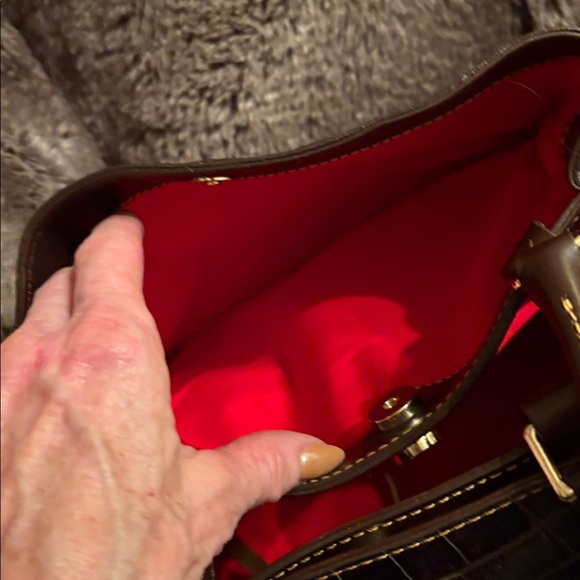 Dooney & Bourke Dark Brown Croc-Embossed Bag - Picture 11 of 12